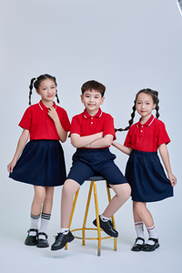 เสื้อโปโลสีแดงสำหรับเด็ก FMF Primary School Unisex – ผ้าถักโพลีเอสเตอร์สแปนเด็กซ์ 50D เนื้อนุ่ม ระบายอากาศได้ดี เหมาะสำหรับเป็นชุดนักเรียน - Product Image 3