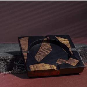 Cendrier en bois rustique et résine de luxe, finition haut de gamme, décoration pour fumeurs - Product Image 6