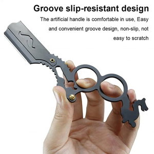 Wholesale Professional Finger Barber Straight Shaving <b>Razors</b> Wood Stainless Steel Single Edge Blades Face Multi Color High - Product Image 2