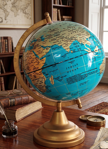 Globo Terráqueo con Base de Metal Premium – Elegante Adorno de Escritorio para Oficina y Decoración Vintage para Biblioteca, Globo Terráqueo Giratorio - Product Image 4