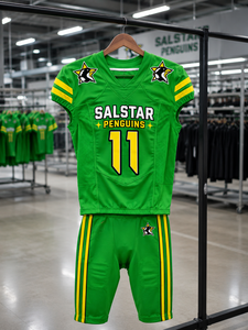 เสื้อฟุตบอลอเมริกัน SALSTAR SPORTS แบบสั่งทำพิเศษ พิมพ์ลายดิจิทัล โพลีเอสเตอร์ 100% 300 กรัม ตัดเย็บไร้รอยต่อ ระบายอากาศได้ดี ใส่ได้ทั้งชายและหญิง ปรับขนาดได้ - Product Image 1