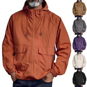 <b>Men's</b> Black Hooded Windproof <b>Jacket</b> With Zipper Closure And Pockets <b>Casual</b> Autumn Wear Polyester Premium Material Custom Logo - Product Image 6