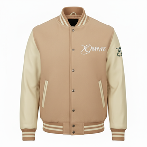 Sustainable Winter Fashion Varsity <b>Jacket</b> with Front Logo Embroidery Patches Viral Street Style Oversized American Style - Product Image 1