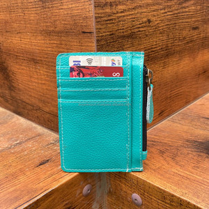 ที่ใส่บัตรเครดิตหนังวัวแท้ขนหนังเทอร์ควอยซ์ใส่บัตรของขวัญสำหรับเขาและเธอ - Product Image 4