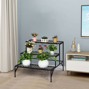 Supporto Decorativo in Metallo a 3 Livelli per Vasi e Fioriere - Product Image 1