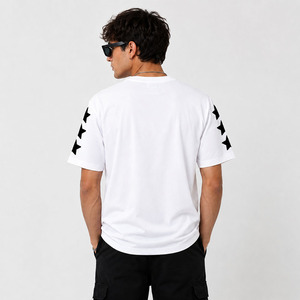 Camiseta de Algodón Blanca Personalizada con Logotipo Estampado en Relieve, Estilo Veraniego |   Camiseta Oversize de Cuello Redondo Estilo Urbano - Product Image 4