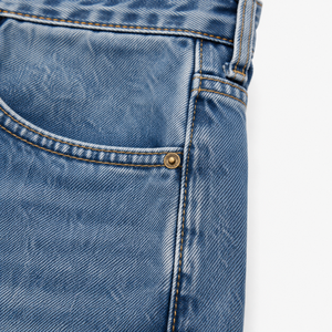 Vintage Eco-Friendly Mid Waist Rush Denim Jeans Men Loose Fit Washed Cotton Streetwear Wide Leg Casual Pants OEM ODM Wholesale - Product Image 5