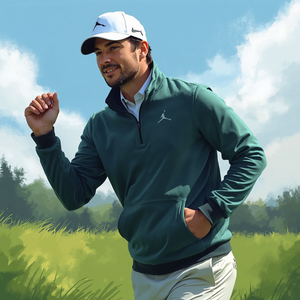 Sweat à capuche de golf léger à fermeture éclair, vêtement de sport décontracté avec personnalisation OEM ODM - Product Image 1