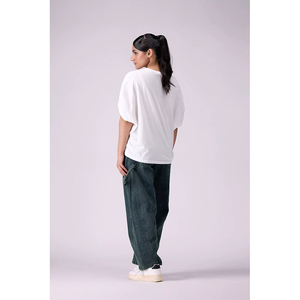 T-shirt ample en coton personnalisé de haute qualité pour femme avec fermeture éclair, logo personnalisé et tissu respirant - Mode toutes saisons - Product Image 2