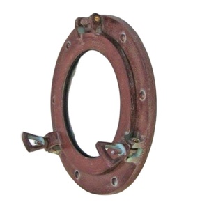 Espejo de ojo de buey, nuevo, Vintage, acabado rústico, latón náutico, espejo de ojo de buey de pared de latón de lujo, elegante para uso en decoración de hotel y hogar - Product Image 1