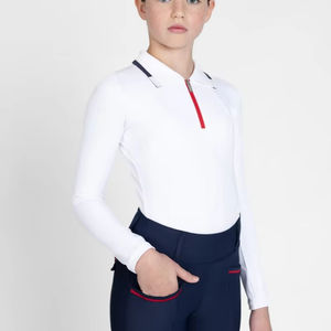 Chemise de base pour l'équitation enfant, tissu doux, coupe extensible, confortable, respirant, personnalisable. - Product Image 1