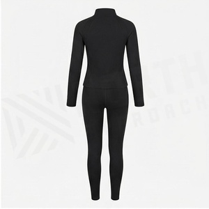 Conjunto de Yoga de 2 Piezas North Approach, Cierre Frontal Completo, Color Negro Sólido, Absorbe el Sudor, Ropa Deportiva para Mujer - Product Image 4