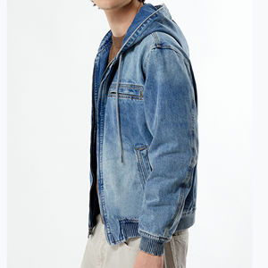 Veste en jean d'hiver pour homme - 100% coton, coupe flexible, résistante au vent et au temps, style intemporel - Product Image 4