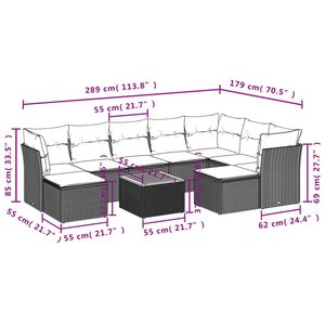 Ensemble de canapés de jardin en rotin beige avec coussins en mousse haute densité, mobilier d'extérieur au design contemporain, durable pour usage en terrasse - Product Image 6