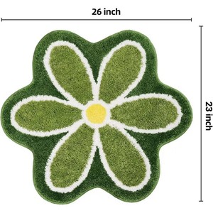 Tapis de bain en chenille florale, forme originale, avec dos antidérapant en caoutchouc, design touffeté pour la salle de bain à domicile - Product Image 3