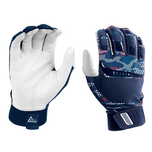 Gants de frappeur de baseball/softball personnalisables de haute qualité en cuir véritable avec fermeture auto-agrippante pour une protection durable des mains - Product Image 1