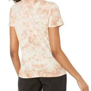 Camiseta Tie Dye al por Mayor para Mujer, 100% Algodón, Cuello Redondo, Logotipo OEM Personalizado, Diseño de Color Personalizado, Camiseta Tie Dye para Mujer - Product Image 5