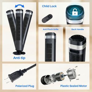 Ventilador de Torre Silencioso para Dormitorio, 28dB, 64 Modos Automáticos Inteligentes - Product Image 4