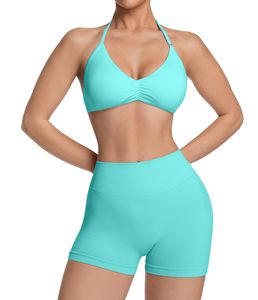 Tank Top Matching Yoga Sets Two Piece Workout Sets For Women Breathable Spandex High Waist <b>Booty</b> Lifting Shorts Gym Yoga Active - Product Image 1