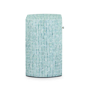 Stylish Collection <b>Blue</b> MOP <b>Bedside</b> <b>Table</b> With Single Drawer Decorative Nightstand Home Furniture Stool - Product Image 3