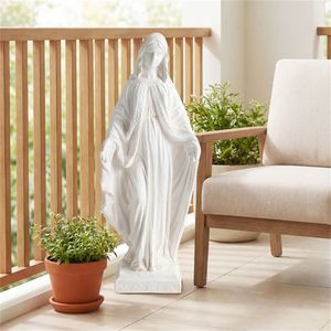 Statua da Giardino della Vergine Maria da 80 cm, Scultura Religiosa in MgO Resistente alle Intemperie per Decorazioni Interne ed Esterne - Product Image 5