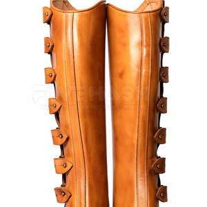 Protectores de Piernas de Cuero para Caballos, Resistentes, de Cuero Liso, para Entrenamiento al Aire Libre - Product Image 6