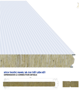Panel Sándwich PROCK Moderno de 100 mm para Paredes Internas, Ignífugo, Aislamiento Térmico y Acústico, Resistente al Agua, para Almacenes - Product Image 2
