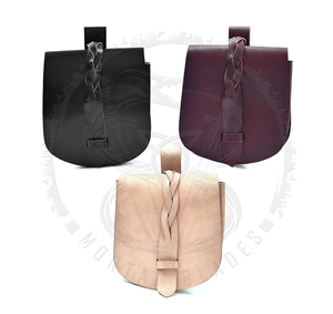 Bolso de cuero de vaca genuino 100% para teléfono móvil, billetera de cuero con cinturón para hombres y mujeres, riñonera de viaje Medieval, monedero para adultos - Product Image 6