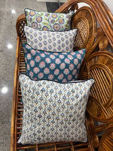 Hand Block Print Luxury Floral Cotton Boho <b>Pillow</b> Cover with Anti-static & Washable Features Piping Wholesale Price Available - Product Image 2