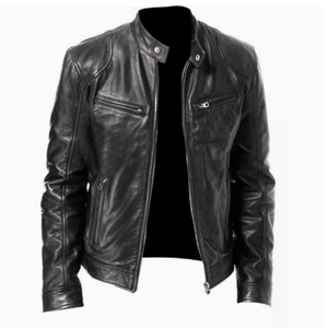 Chaqueta de Cuero Premium para Hombre, Chaqueta de Motociclista Personalizada, Resistente al Viento, con Logotipo Bordado en la Parte Delantera, Ropa Exterior de Moda al por Mayor - Product Image 5