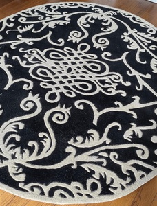 Tapis en laine abstrait à poils ras, tufté à la main, avec envers en latex, écologique et adapté aux animaux de compagnie, design moderne pour la maison, le bar ou la prière - Product Image 4