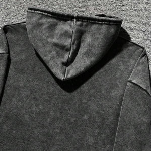 Ensemble sweat à capuche et short personnalisés OEM, effet délavé, usé et vintage, avec impression en relief, pour homme - Product Image 6