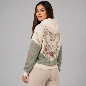 Sweat à capuche décontracté pour femme avec broderie, logo personnalisé, en molleton de coton doux, chaud et respirant, style streetwear, à prix abordable - Product Image 3