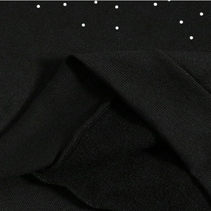 Sweat à capuche unisexe en polaire avec broderie de patchs et strass, style oversize, lettres personnalisées, effet cristal scintillant - Product Image 5