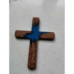Croix en bois et résine pour l'autel de la maison, prière, plaque élégante pour la réflexion spirituelle et la méditation - Product Image 3