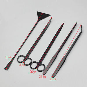 Juego de herramientas de 5 piezas para acuario, color negro, con pinzas de mango largo, tijeras y herramientas de recorte, en estuche de transporte. - Product Image 2