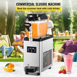 Distributeur de boissons glacées commercial 300W 110V en acier inoxydable pour margaritas et smoothies, machine à slushy à cuve unique 6L/1,6 gallons, 25 tasses - Product Image 2