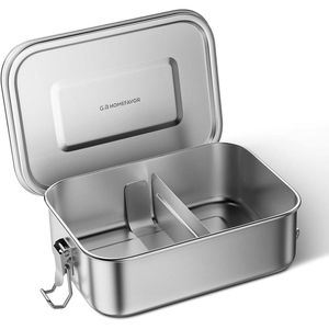 Contenitore per Pranzo in Acciaio Inox 800 ml, Ermetico con Divisorio Rimovibile, Lavabile in Lavastoviglie - Product Image 1