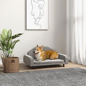 31\" Grey Pet Sofa with Cushion Comfortable Pet Beds - Product Image 2