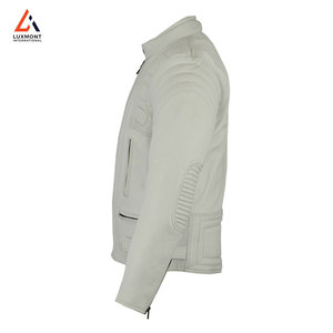 Veste de moto de haute qualité pour homme, design élégant avec poignets ajustables et fermeture éclair sur le devant - Product Image 3