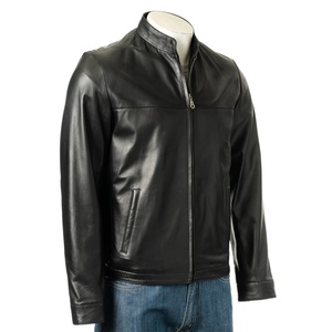 Genuine <b>Sheepskin</b> Bomber Leather <b>Jacket</b> Men Motorcycle Leather <b>Jackets</b> Black Color Leather <b>Jacket</b> For Men - Product Image 1