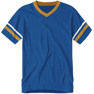 Camiseta Personalizada con Cuello en V para Hombre, Ropa Deportiva Informal de Manga Corta con Diseño a Rayas, Cómoda, 100% Algodón, Transpirable, Estilo Veraniego - Product Image 3