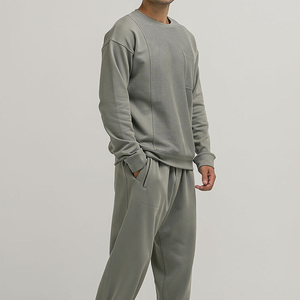 Sweat-shirt thermique à col rond en coton 100% pour homme, doux et molletonné, design personnalisé, vente en gros - Product Image 3