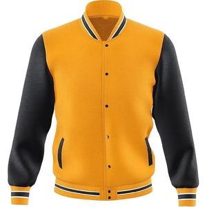 Autumn Men's Custom Logo Varsity College Jackets Long Sleeve Blank Baseball Jacket With <b>Plain</b> Dyed Winter Jacket - Product Image 5