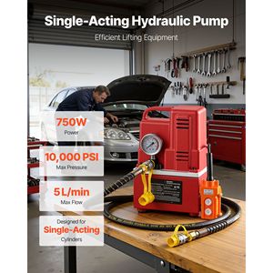 Pompe hydraulique électrique à simple action 750W 10 000 PSI 120V avec électrovanne et groupe d'alimentation - Product Image 2