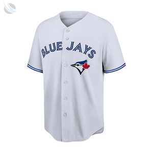 Maillot de baseball des Blue Jays pour homme, manches courtes, col en V, logo sublimé, polyester respirant, coupe classique, adulte, toutes saisons - Product Image 1