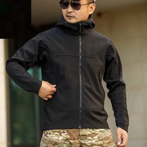 Mens Softshell Hooded <b>Jacket</b> <b>Fleece</b> <b>Lined</b> Windproof Autumn Streetwear - Product Image 4