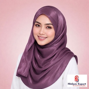 Custom Zimmy Choo Plain Square Hijab Scarf Solid Color <b>Silk</b> Feel Skin Friendly <b>Head</b> <b>Wrap</b> OEM ODM Customized Textile Manufacturer - Product Image 3