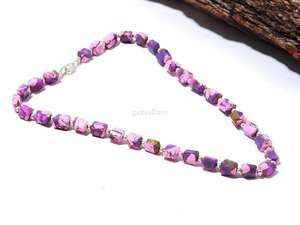 Pink Purple Mohave Turquoise Faceted Nuggets <b>Beaded</b> <b>Necklace</b> Handmade Turquoise Gemstone Jewelry Elegant December Birthstone - Product Image 2