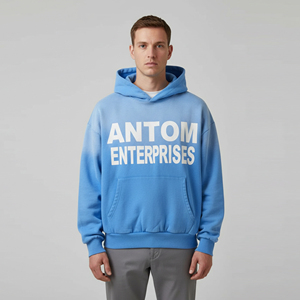 Custom <b>Mens</b> Full Hoodie Acid Wash Oversize <b>Pullover</b> Screen Printing Boxy Fit <b>Men</b> Distressed Hoodies Wholesale Customized - Product Image 3